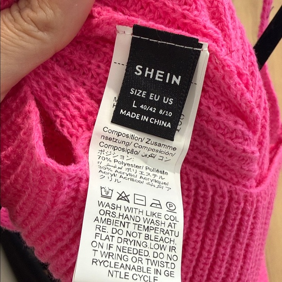 Pink Fringe Knit Crop Top - Picture 8 of 8